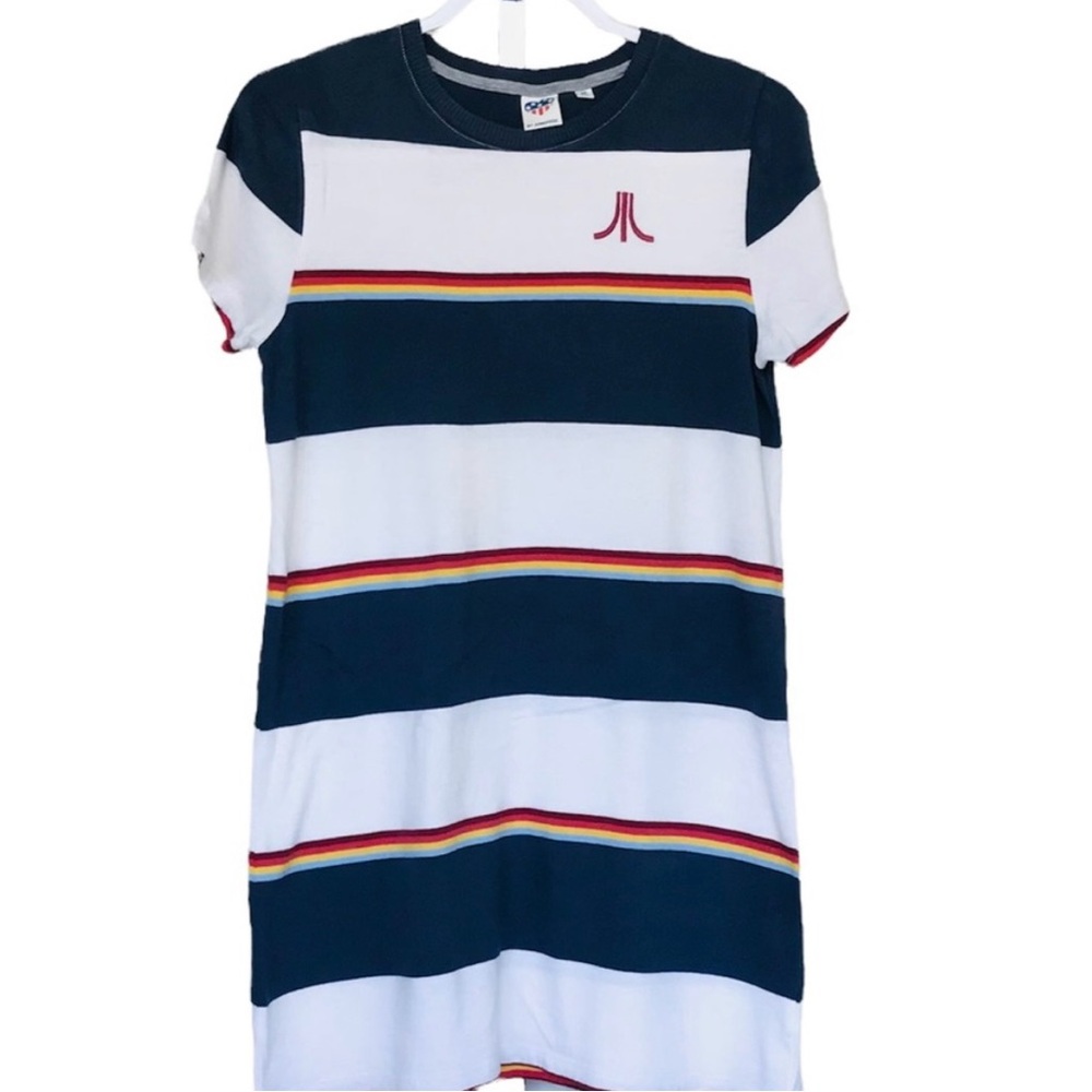 Junkfood Video Game System Atari Stripped 
Dress Size M